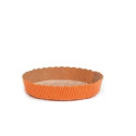 Set 25 stampi crostate tonde da 300 g in carta da forno arancione ø15,5xh3,5 cm