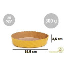 Set 25 stampi crostatine tonde da 300 g in carta da forno gialla ø15,5xh3,5 cm