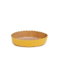 Set 25 stampi crostatine tonde da 300 g in carta da forno gialla ø15,5xh3,5 cm