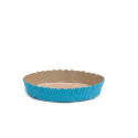 Set 25 stampi crostate tonde da 300 g in carta da forno blu di ø15,5xh3,5 cm