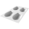 Madeleine XL 95 ml Silikomart stampo silicone 4 maddalene da 11,7x7xh2,2 cm Madeleine XL 95 ml Silikomart stampo silicone 4 maddalene da 11,7x7xh2,2 cm