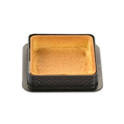 Tarte Ring Square Silikomart (8×8×H2cm) – Anello Microforato Quadrato per Crostate e Basi di Frolla