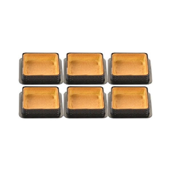 Tarte Ring Square 8x8xh2 cm Silikomart anello microforato crostatina quadrata set 6 pz