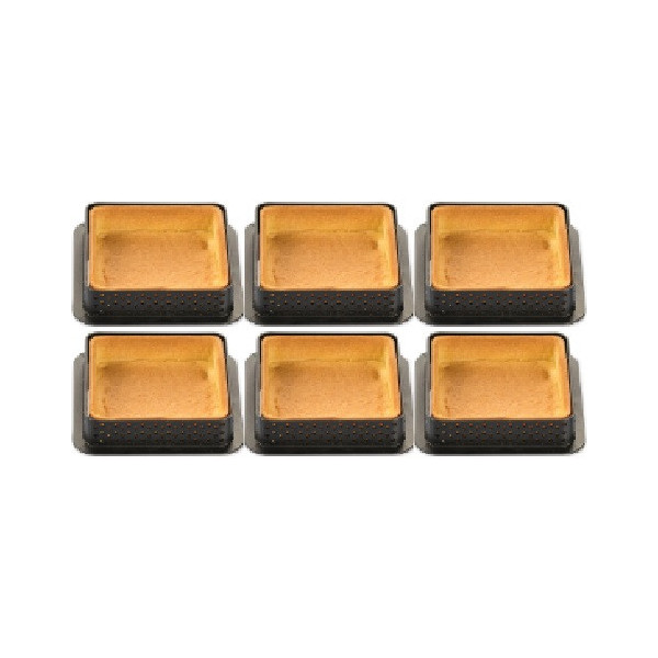 Tarte Ring Square 8x8xh2 cm Silikomart anello microforato crostatina quadrata set 6 pz