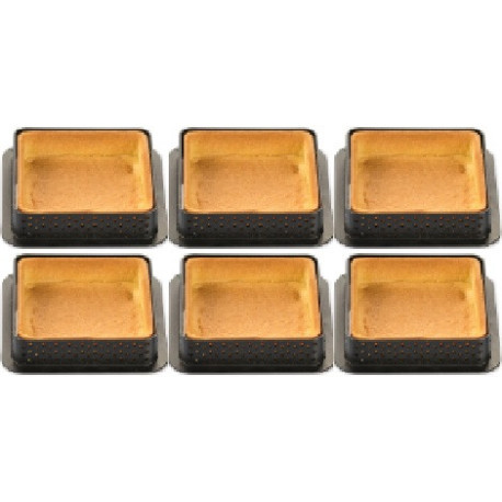 Tarte Ring Square 8x8xh2 cm Silikomart anello microforato crostatina quadrata set 6 pz
