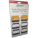 Tarte Ring Square 8x8xh2 cm Silikomart anello microforato crostatina quadrata set 6 pz