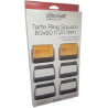 Tarte Ring Square 8x8xh2 cm Silikomart anello microforato crostatina quadrata set 6 pz Tarte Ring Square 8x8xh2 cm Silikomart anello microforato crostatina quadrata set 6 pz