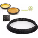 Set 2 anelli micro-forati stampi per basi di pastafrolla per crostate o torte tonde tarte ring da 15 cm di Silikomart