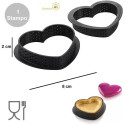 Stampo micro forato ad anello per crostatine o tortine a forma di cuore Tarte Ring da 8 cm
