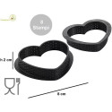 Set 8 stampi micro forati ad anello per crostatine o tortine a forma di cuore Tarte Ring da 8 cm da Silikomart