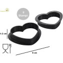 Set 8 stampi micro forati ad anello per crostatine o tortine a forma di cuore Tarte Ring da 8 cm da Silikomart