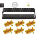 Tarte Ring Rectangular 6 Anelli micro-forati di 12 cm da Silikomart