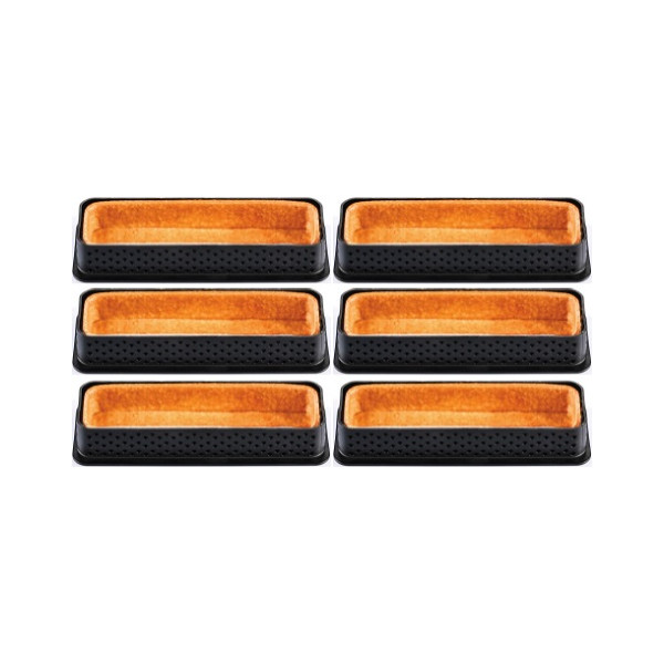 Tarte Ring Rectangular 120x35xh20 mm Silikomart anello microforato per crostatina rettangolare set 6 pz