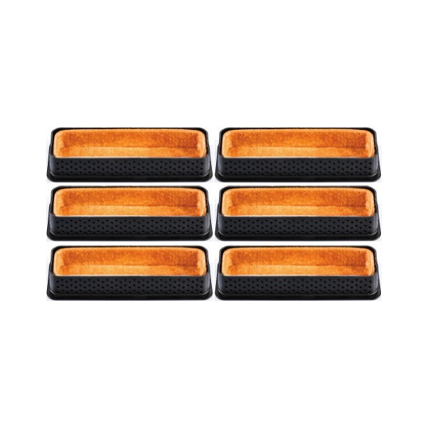 Tarte Ring Rectangular 120x35xh20 mm Silikomart anello microforato per crostatina rettangolare set 6 pz