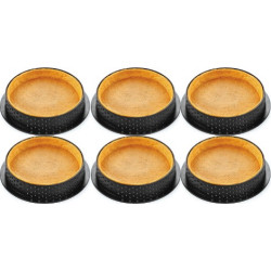 Set 6 anelli microforati per basi di crostatine o tortine tonde tarte ring 8 cm di Silikomart