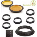 Set 6 stampi ad anello microforati per crostatine o torte tonde tarte ring da 8 cm di Silikomart