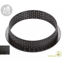 Set 8 stampi ad anello microforato tondo per crostatine e tortine Tarte Ring Round da 7 cm altezza 2 cm da Silikomart