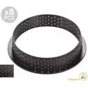 Set 8 stampi ad anello microforato tondo per crostatine e tortine Tarte Ring Round da 7 cm altezza 2 cm da Silikomart