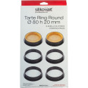 Set 6 anelli microforati per basi di crostatine o tortine tonde tarte ring 8 cm di Silikomart