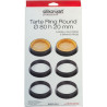 Set 6 anelli microforati per basi di crostatine o tortine tonde tarte ring 8 cm di Silikomart