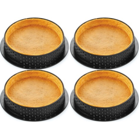 Tarte Ring Round ø12xh2 cm Silikomart anello microforato crostatina tonda set 4 pz Tarte Ring Round ø12xh2 cm Silikomart anello microforato crostatina tonda set 4 pz