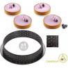 Set 4 stampi ad anello micro-forato per crostate o torte tonde tarte ring da 10 cm di Silikomart