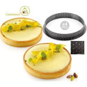 Set 4 stampi ad anello micro-forato per crostate o torte tonde tarte ring da 12 cm di Silikomart