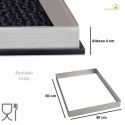 Cornice Acciaio Inox 18-10 o AISI304 lunga 60 cm, larga 40 cm, alta 4 cm da Silikomart