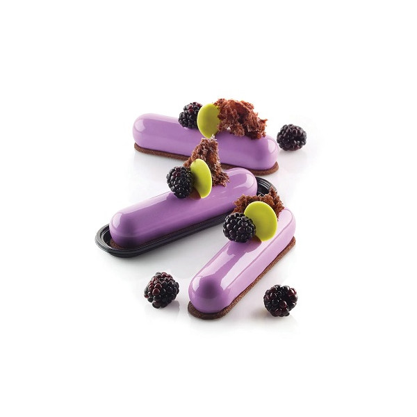 Stampo in silicone Fingers 75 per 8 monoporzioni a forma di dita da 130x27xh27 mm più cutter e 10 vassoi da Silikomart
