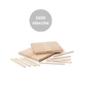 Stecche per gelato 2400 bastoncini per gelato artigianale in legno di faggio 10xh93 mm Decora