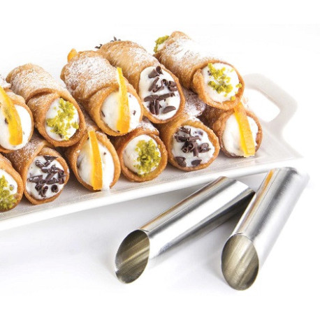 Forma cannolo sgusciato in latta ø25xh125 mm in confezione da 3 stampi Vespa