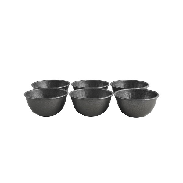Set 6 formine parrozzo alluminio antiaderente con bordo monoporzioni semisfera ø5xh2 cm Vespa