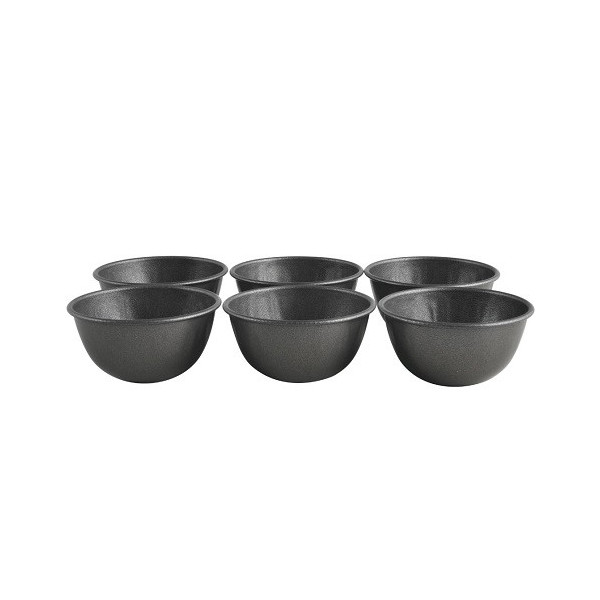 Set 6 formine parrozzo alluminio antiaderente con bordo per monoporzioni a semisfera ø7xh3,5 cm Vespa