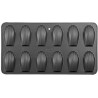 Stampo madeleine teglia in alluminio antiaderente 12 maddalene 7,2x4,5xh1,6 cm Vespa