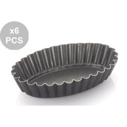 Vespa Formine Brioche Ovali in Alluminio Antiaderente 11×7,5×H2,3cm (6 Pz)