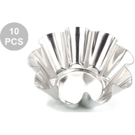 Set 10 formine margherita in latta diametro 6 cm, altezza 2 cm, per dolci monoporzioni da Vespa Set 10 formine margherita in latta diametro 6 cm, altezza 2 cm, per dolci monoporzioni da Vespa