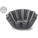 Set 3 stampi da forno formine per dolce budino di diametro superiore 11 cm, altezza 4,5 cm, in alluminio antiaderente da Vespa