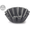 Set 3 stampi da forno formine per dolce budino di diametro superiore 11 cm, altezza 4,5 cm, in alluminio antiaderente da Vespa