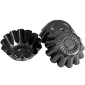 Vespa Formine Budino e Briochette – Stampi Tondi Ricci in Alluminio Antiaderente Ø11×H4,5 cm, 3 Pezzi