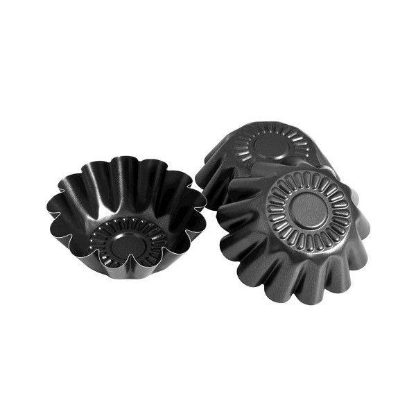 Set 3 stampi da forno formine per dolce budino di diametro superiore 11 cm, altezza 4,5 cm, in alluminio antiaderente da Vespa