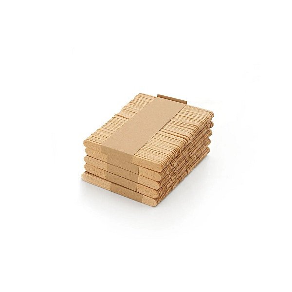 Set 100 bastoncini Silikomart da 72x8xh2 mm bastoncini stecco in legno di faggio per gelato mini
