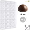 Stampo sfera di cioccolato di diametro 28 mm in policarbonato professionale per cioccolatini di 14 g semisfera piena Stampo sfera di cioccolato di diametro 28 mm in policarbonato professionale per cioccolatini di 14 g semisfera piena