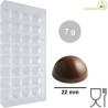 Stampo policarbonato sfera di cioccolato di ø 22 mm per cioccolatini di 7 g semisfera piena