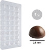 Stampo policarbonato sfera di cioccolato di ø 22 mm per cioccolatini di 7 g semisfera piena