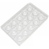 Stampo policarbonato sfera di cioccolato per 15 monoporzioni di diametro 60 mm e peso 35 g Stampo policarbonato sfera di cioccolato per 15 monoporzioni di diametro 60 mm e peso 35 g
