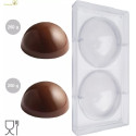 Stampo policarbonato sfera per 2 semisfere grandi di 250 g e ø148 mm
