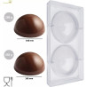 Stampo policarbonato sfera per 2 semisfere grandi 250 g da ø148 mm