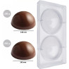 Stampo policarbonato sfera per 2 semisfere grandi 250 g da ø148 mm