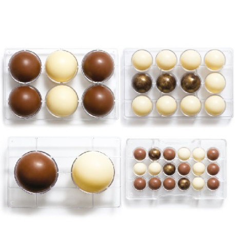 Da 2,5 a 10 cm stampo policarbonato sfera di cioccolato da Decora Da 2,5 a 10 cm stampo policarbonato sfera di cioccolato da Decora