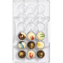 Stampo policarbonato 18 micro semisfere di cioccolato diametro 2,5 cm da Decora